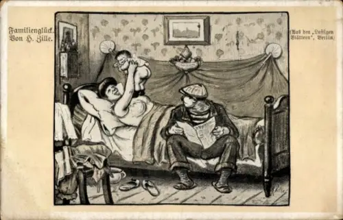 Künstler Ak Zille, Heinrich, Familienglück
