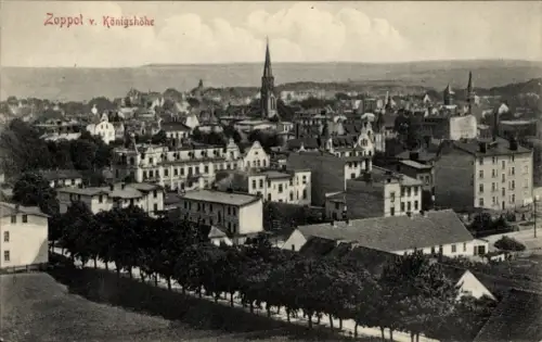 Ak Sopot Gdańsk Zoppot Danzig, Gesamtansicht, Blick von Königshöhe