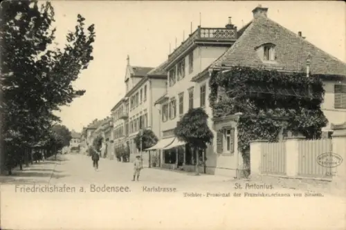 Ak Friedrichshafen am Bodensee, Karlstraße, St. Antonius Töchter-Pensionat der Franziskanerinnen