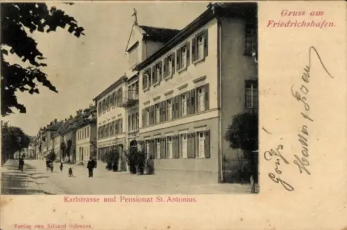 Ak Friedrichshafen am Bodensee, Karlstraße, St. Antonius Töchter-Pensionat der Franziskanerinnen