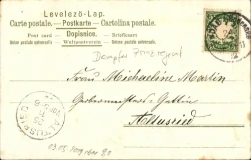 Präge Wappen Passepartout Ak Bodensee, Dampfer Prinzregent