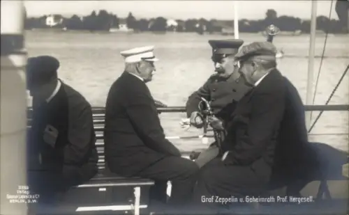 Ak Graf Zeppelin und Geheimrat Prof. Hergesell, Liersch 2353