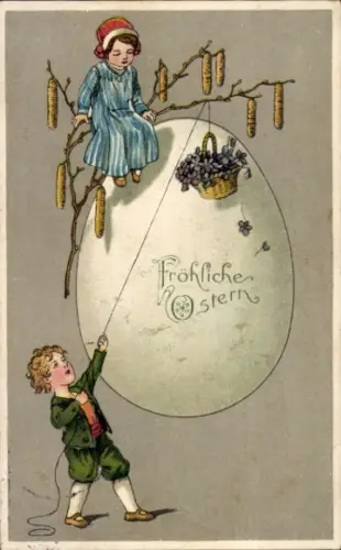 Ak Glückwunsch Ostern, Kinder, Osterei