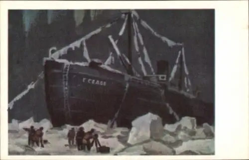Künstler Ak Schiff G. Sedow, Eisbrecher