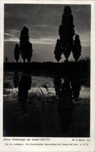 Ak Ernste Stimmungen aus ernster Zeit, Die Zentralmächte überschreiten die Donau