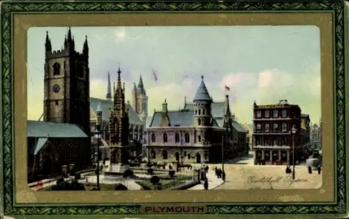 Passepartout Ak Plymouth Devon England, Guildhall Square