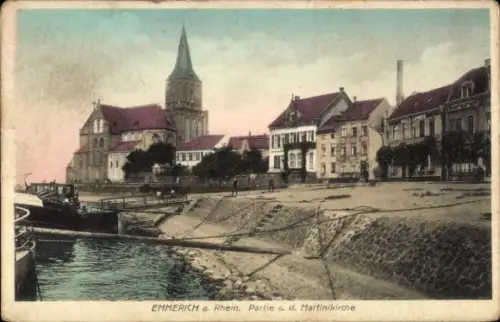 Ak Emmerich am Rhein,  Martinikirche,  Gebäude, Wasserweg