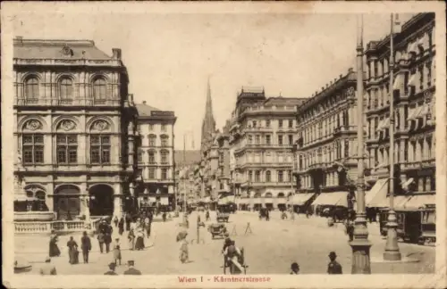 Ak Wien 1 Innere Stadt, Wien 1, Kärntnerstraße, Menschen auf der Straße,  Gebäude