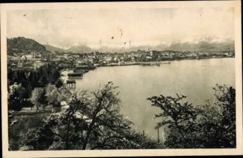 Ak Bregenz am Bodensee Vorarlberg, Blick auf den Bodensee,  Berge im Hintergrund