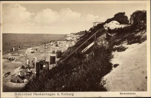 Ak Ustronie Morskie Henkenhagen Pommern, Strand