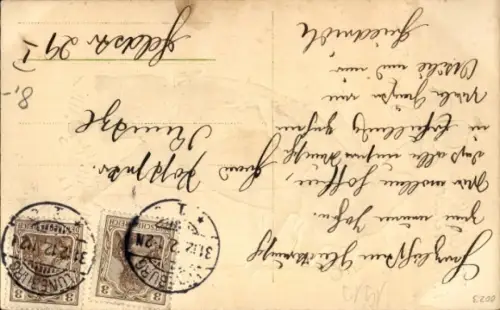 Präge Ak Glückwunsch Neujahr, Schwein, Geldsäcke, Glücksklee