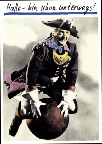 Ak Schauspieler Hans Albers, Film Münchhausen, Ritt auf Kanonenkugel