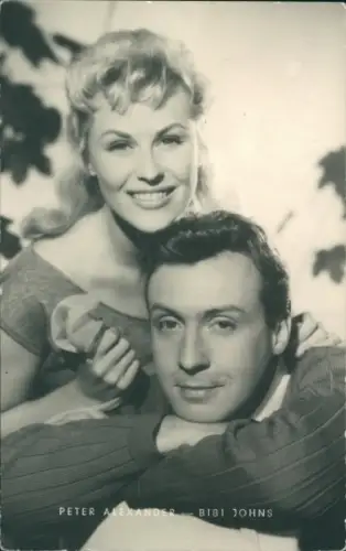 Ak Schauspieler Peter Alexander, Schauspielerin Bibi Johns, Portrait