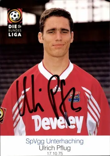 Autogrammkarte Fußballer Ulrich Pflug, SpVgg Unterhaching, Autogramm