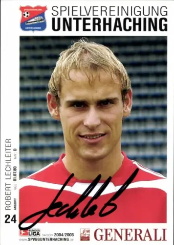Autogrammkarte Fußballer Robert Lechleiter, SpVgg Unterhaching, Autogramm