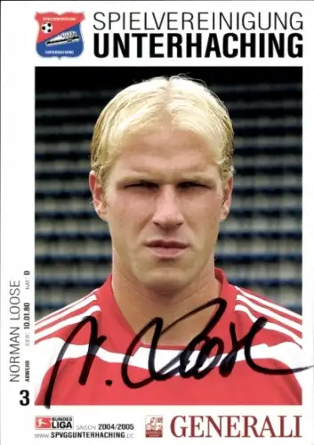 Autogrammkarte Fußballer Norman Loose, SpVgg Unterhaching, Autogramm
