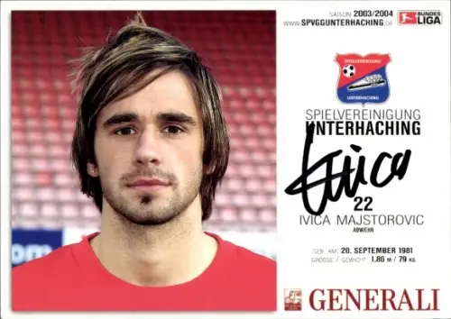 Autogrammkarte Fußballer Ivica Majstorovic, SpVgg Unterhaching, Autogramm