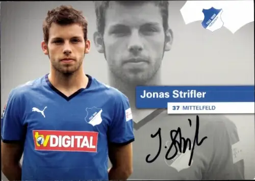 Autogrammkarte Fußballer Jonas Strifler, TSG 1899 Hoffenheim, Autogramm