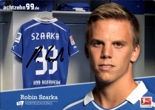 Autogrammkarte Fußballer Robin Szarka, TSG 1899 Hoffenheim, Autogramm