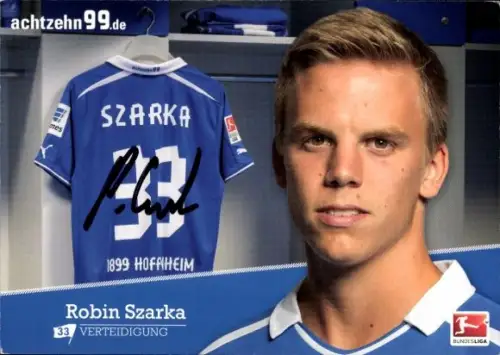 Autogrammkarte Fußballer Robin Szarka, TSG 1899 Hoffenheim, Autogramm