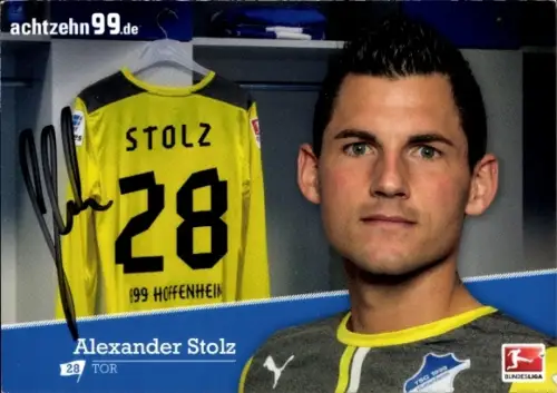 Autogrammkarte Fußballer Alexander Stolz, TSG 1899 Hoffenheim, Autogramm