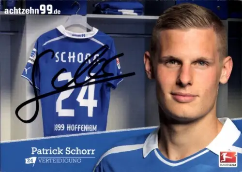 Autogrammkarte Fußballer Patrick Schorr, TSG 1899 Hoffenheim, Autogramm