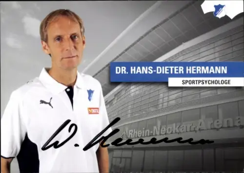 Autogrammkarte Sportpsychologe Dr. Hans Dieter Hermann, TSG 1899 Hoffenheim, Autogramm