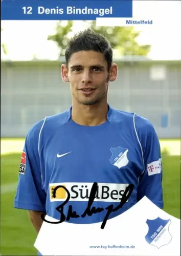 Autogrammkarte Fußballer Dennis Bindnagel, TSG 1899 Hoffenheim, Autogramm