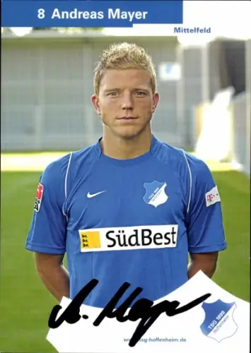 Autogrammkarte Fußballer Andreas Mayer, TSG 1899 Hoffenheim, Autogramm