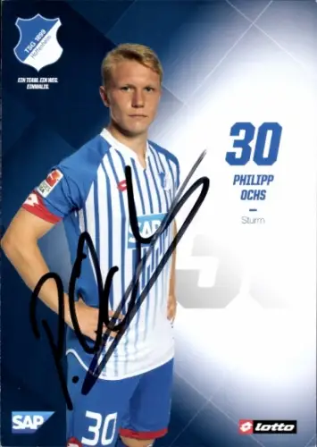 Autogrammkarte Fußballer Philipp Ochs, TSG 1899 Hoffenheim, Autogramm