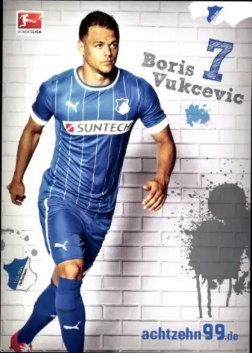 Autogrammkarte Fußballer Boris Vukcevic, TSG 1899 Hoffenheim, Autogramm