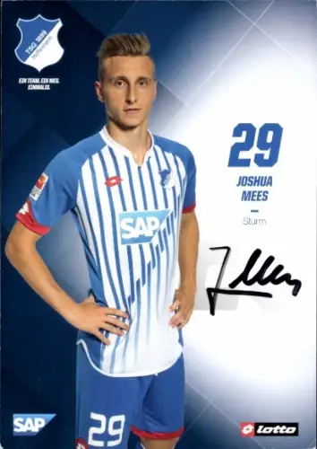 Autogrammkarte Fußballer Joshua Mees, TSG 1899 Hoffenheim, Autogramm
