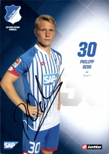 Autogrammkarte Fußballer Philipp Ochs, TSG 1899 Hoffenheim, Autogramm