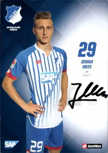 Autogrammkarte Fußballer Joshua Mees, TSG 1899 Hoffenheim, Autogramm