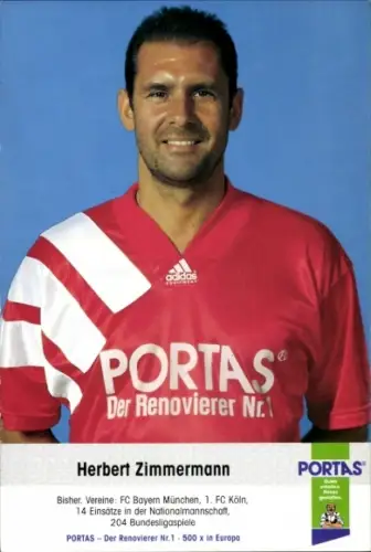 Autogrammkarte Fußballer Herbert Zimmermann, 1. FC Köln