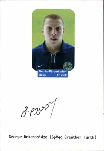 Autogrammkarte Fußballer George Dekanosidze, SpVgg Greuther Fürth, Autogramm