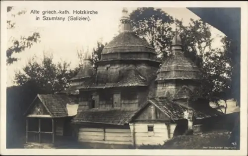Ak Shumliany Szumlany Ukraine, Griechisch-katholische Holzkirche