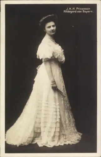 Ak Prinzessin Hildegard von Bayern, Portrait