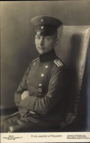Ak Prinz Joachim von Preußen, Portrait in Uniform