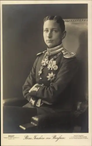Ak Prinz Joachim von Preußen, Portrait in Uniform