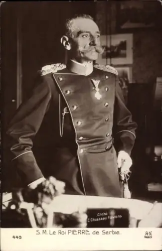 Ak König Peter I. von Jugoslawien, Portrait in Uniform