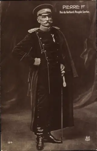 Ak König Peter I. von Jugoslawien, Portrait in Uniform