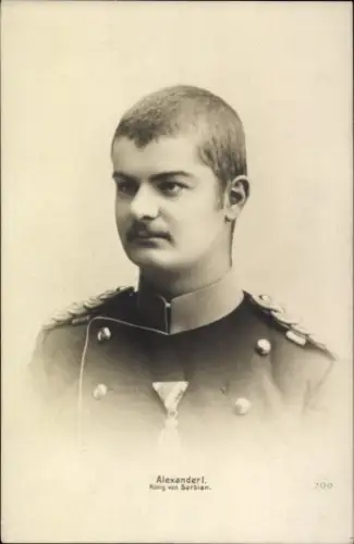 Ak König Alexander I. von Serbien, Portrait