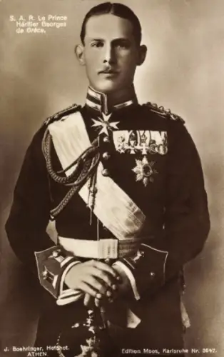 Ak Prinz Georg von Griechenland, Portrait in Uniform