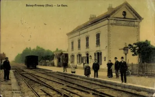Ak Boissy Fresnoy Oise, Bahnhof