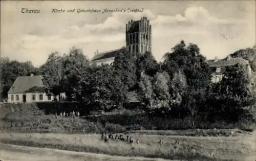 Ak Wladimirowo Tharau Ostpreußen, Kirche, Geburtshaus Aennchen's