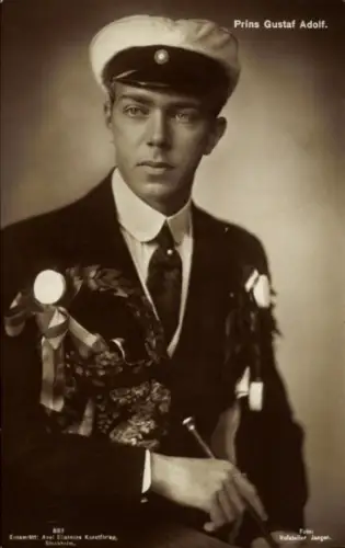 Ak Prinz Gustaf Adolf von Schweden, Portrait