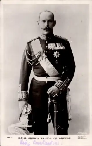 Ak Konstantin I., Kronprinz von Griechenland, Portrait in Uniform
