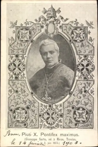 Ak Papst Pius X, Portrait