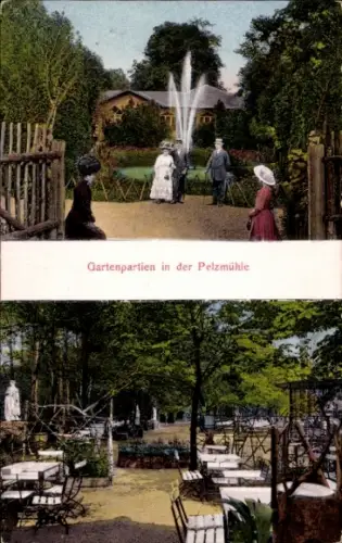 Ak Chemnitz Sachsen, Pelzmühle, Gartenpartien